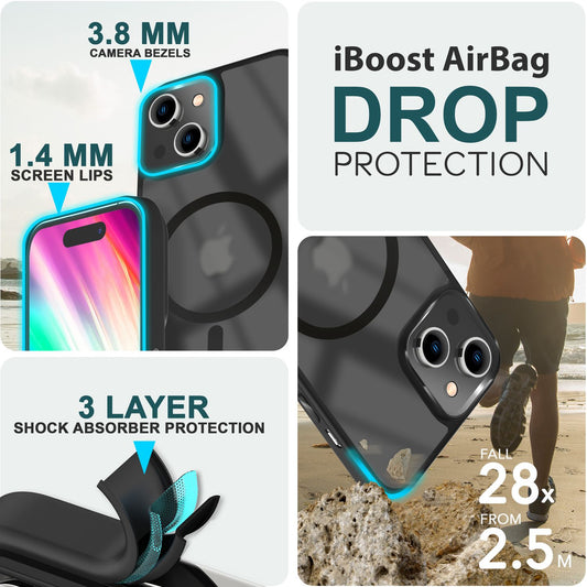 MagSafe Hülle Hybrid für iPhone 15 Frosted Hard Case Schutz Rand Handyhülle Etui